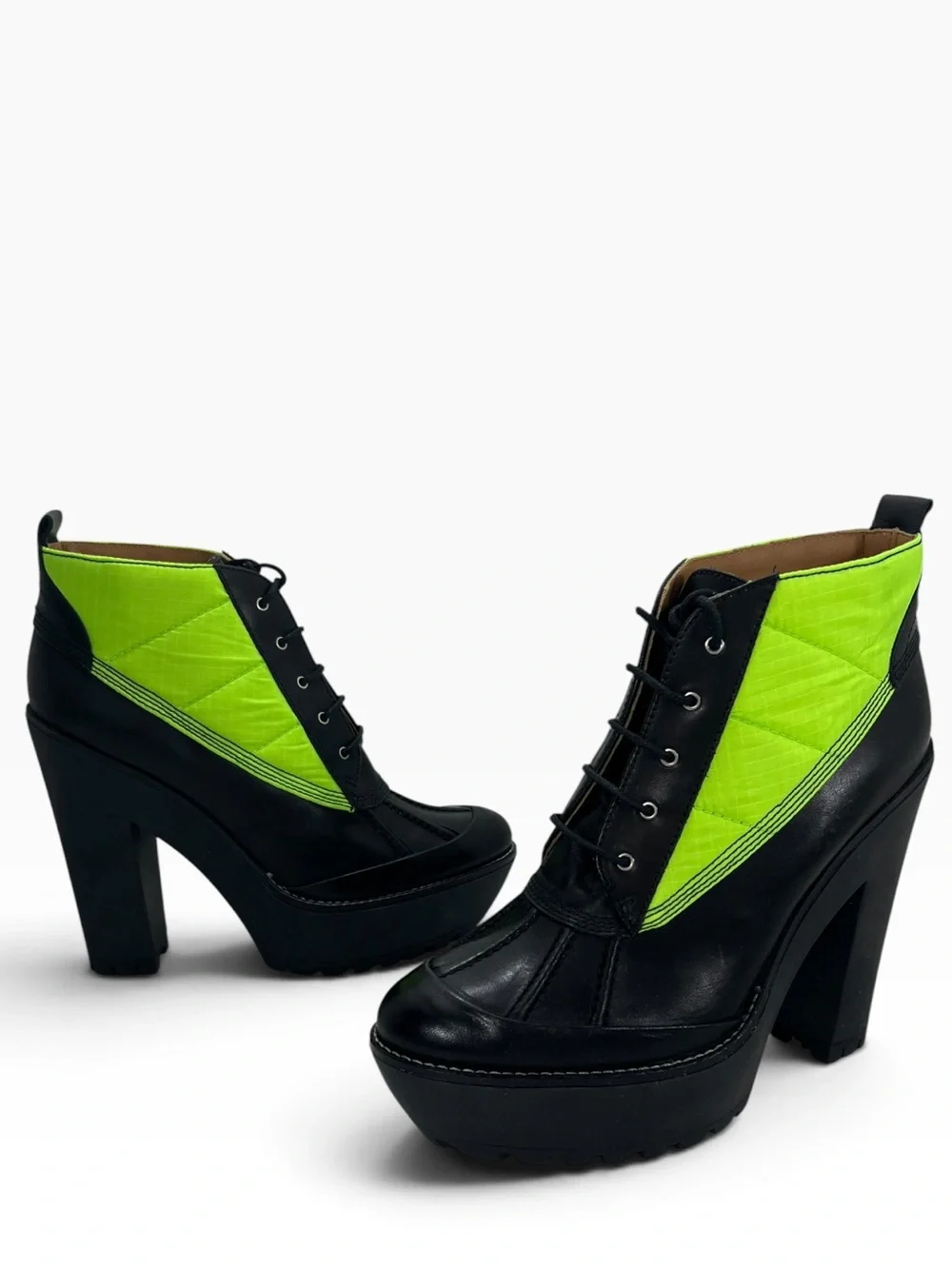 Polo Ralph Lauren Hester Platform Duck Boots in Black/Neon Green